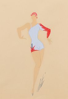 Romain de Tirtoff 'Erte' (Russian / French, 1892-1990) 'Costume' Gouache