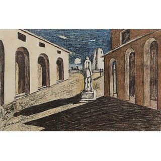 Giorgio de Chirico (Italian, 1888-1978) 'La Solitudine Dell'uomo Politico' Lithograph