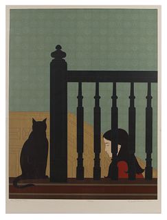 Will Barnet (American, 1911-2012) 'The Banister' Lithograph