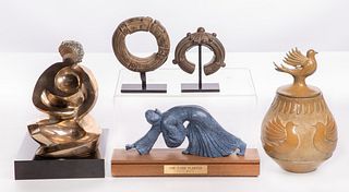 Fred Nagel (American, 1925-2017) 'Reflections' Gilt Bronze Sculpture