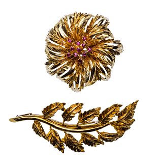18k Yellow Gold Brooches