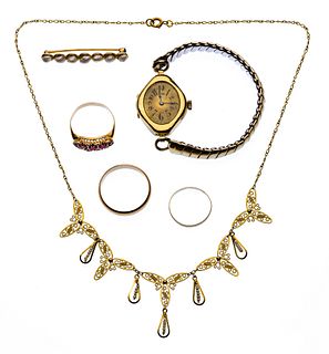 18k and 14k Yellow Gold Jewelry Assortment