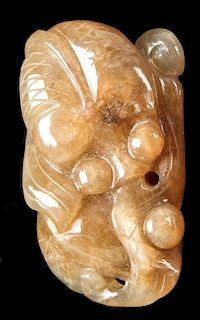 Chinese Russet Jade Figural Gourd Pendant