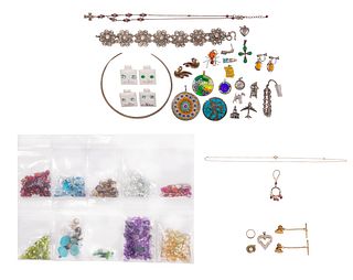 Gold and Silver Jewelry and Gemstone Assortment