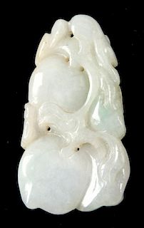 Chinese Jade Peach Theme Pendant