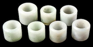 7 Chinese Jadeite Archer's Rings