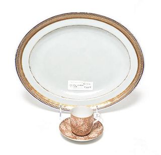 A Chinese Export Porcelain Platter, Width 13 1/8 inches.