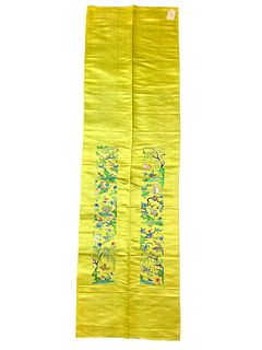 Chinese Yellow Silk Embroidery Panel