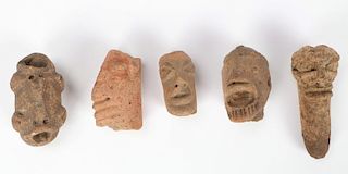 Collection of 5 African Koma Funerary Heads