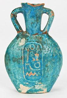 Ancient Egyptian Faience Bottle