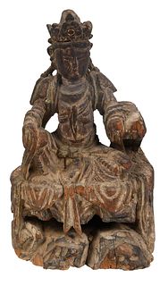Chinese Carved Seated Guanyin Figure