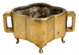 Chinese Bronze Two Handled Censer