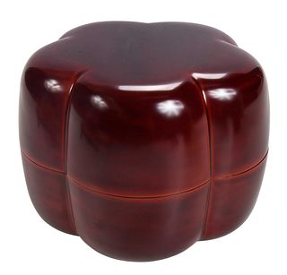 Japanese Natural Lacquer Plum Flower Cake Box