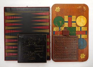 4 Folk art wooden gameboards
