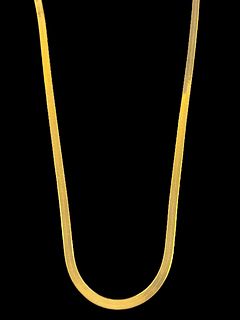 Milor 14K Yellow Gold Herringbone Necklace