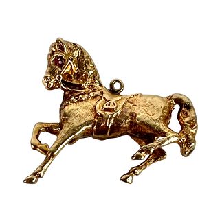 14K Gold Horse Pendant