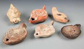 6 Ancient Near East Oil Lamps