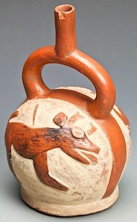 Pre Columbian Moche Stirrup Vessel