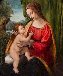 Manner of Bernardino Luini, (Italian, 1475-1532), The Madonna and Child