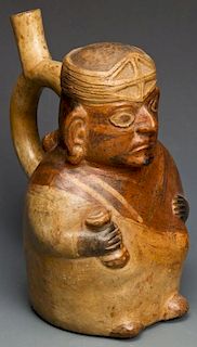 Pre Columbian Moche Stirrup Vessel