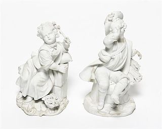 A Pair of Parian Figures, Height of taller 6 inches.