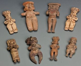 8 Pre Columbian Colima Figures