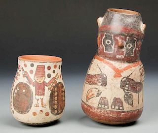 2 Pre Columbian Tiahuanaco Culture Vessels