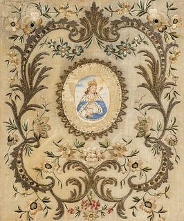 CONTINENTAL RELIGIOUS EMBROIDERY, 18th/19th c. miniature, conservation report