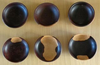 Set of 6 Ziricote Turned Wood Bowls Mid Century Modern, MCM