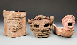 3 Pre Columbian Mayan Artifacts