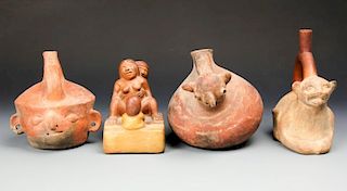 4 Pre Columbian Stirrup Vessels