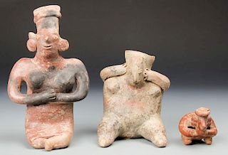3 Pre Columbian Jalisco Figures