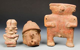 3 Pre Columbian Earthenware Artifacts