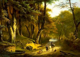 Eugene Verboeckhoven and Pierre Jean Hellemans, (Belgian, 1799-1881; 1787-1845), Interior of a Forest