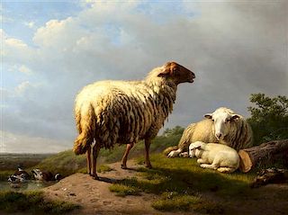 * Eugene Verboeckhoven, (Belgian, 1799-1881), Sheep, 1856