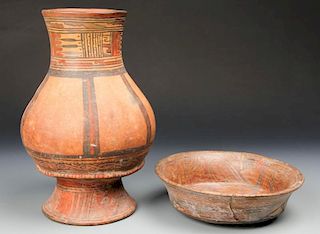 2 Pre Columbian Pottery Vessels