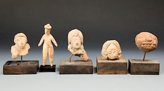 5 Pre Columbian Figural Terracotta Artifacts