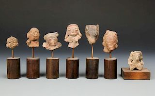 7 Pre Columbian Figural Earthenware Fragments