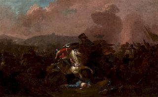 Artist Unknown, (Continental, 19th century), Battle Scene With Horseman