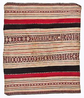 19th c. Bolivian Striped Wool Textile Panel