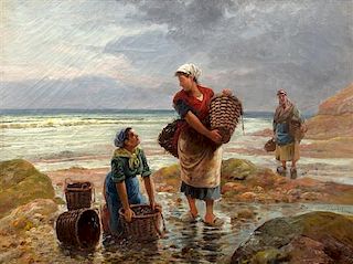 Emile Godchaux, (French, 1860-1938), Three Fisherwomen