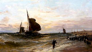 Edwin Hayes, (British, 1820-1904), Rough Coast