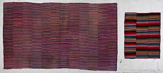 2 Old Tibetan/Bhutanese Striped Textile Panels