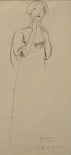 Andre de Segonzac (1884 - 1974) "Jeanne" pen and black ink on paper