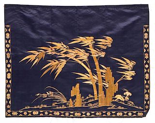 Fine Chinese Gold Thread Embroidery on Silk
