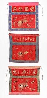 3 Chinese Altar Cloths, Java
