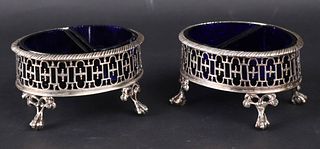 Pair of George III Silver Large Double Salts