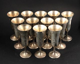 Twelve Gorham Sterling Silver Footed Goblets