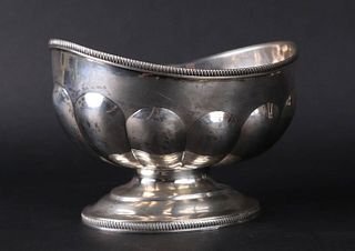 Abraham Dubois Coin Silver Footed Center Bowl