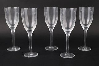 Fifteen Lalique "Angel" Champagne Glasses